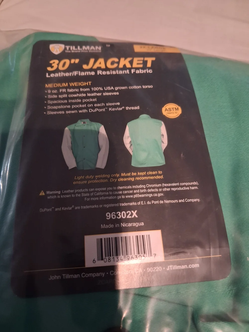 Tillman 96302X 2XL FR Cotton Leather Sleeve Welding Jacket New